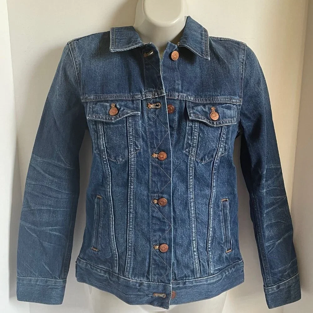 Madewell Classic Denim Jean Jacket XS Blue Womens Distressed Cotton - Picture 1 of 9